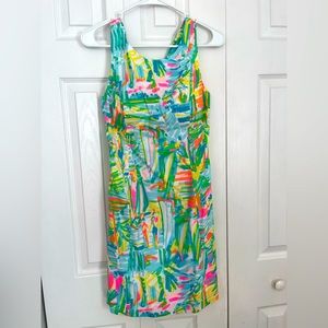 Lilly Pulitzer neon tie-back shift dress size 4